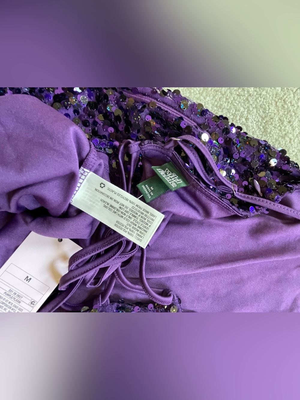 Wild Fable Purple Sequin Mini Slip Dress - Picture 5 of 5